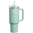Seafoam Stanley Quencher H2.O FlowState Tumbler 40 oz with a handle and straw.