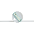 Close-up of the lid detail of the Seafoam Stanley Quencher H2.O FlowState Tumbler 40 oz with a mint slider.