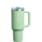 Pistachio Stanley travel mug on a white background