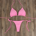 Sweetkama Solid Color Bikini Swimsuit - Pink