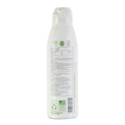 White spray bottle with green labels on a white background