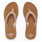Pair of Reef Baja Elana Women's Sandal - Brown/Pink on a white background