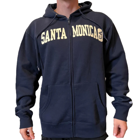 Santa Monica CA Navy College Style Zip Hoodie – Sand 'n Surf Santa Monica CA Navy College Style Zip Hoodie – Sand 'n Surf