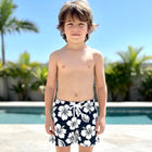 Boy wearing Boy's Swim Short - Aloha Navy
