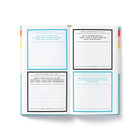 Open book with printed pages on a white background