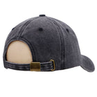 LA Garment Dye Cotton Strap Back Baseball Cap Back Black