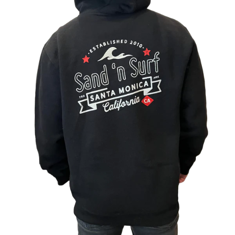 Sand 'N Surf Santa Monica Full Zip Black Hoodie – Sand 'n Surf Sand 'N Surf Santa Monica Full Zip Black Hoodie – Sand 'n Surf