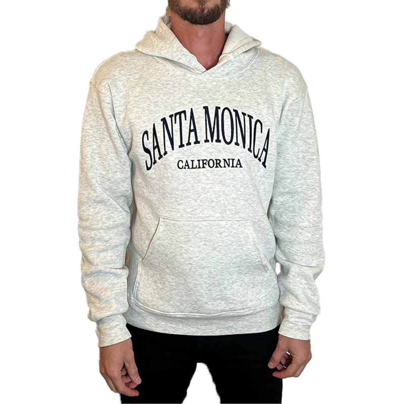 Arched Santa Monica California Hoodie Oatmeal