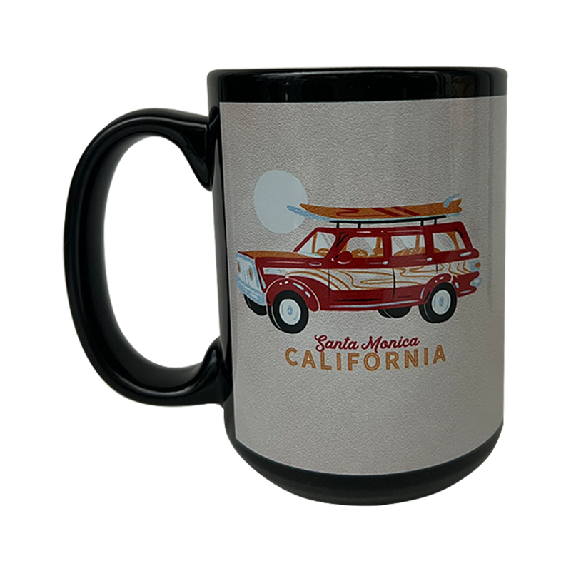Santa Monica California Mug - Red Car