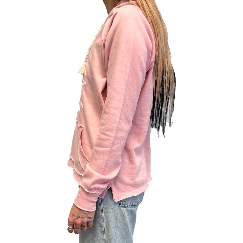 Santa Monica Burnout Pull Over Women's Hoodie - Baby Pink (Side)