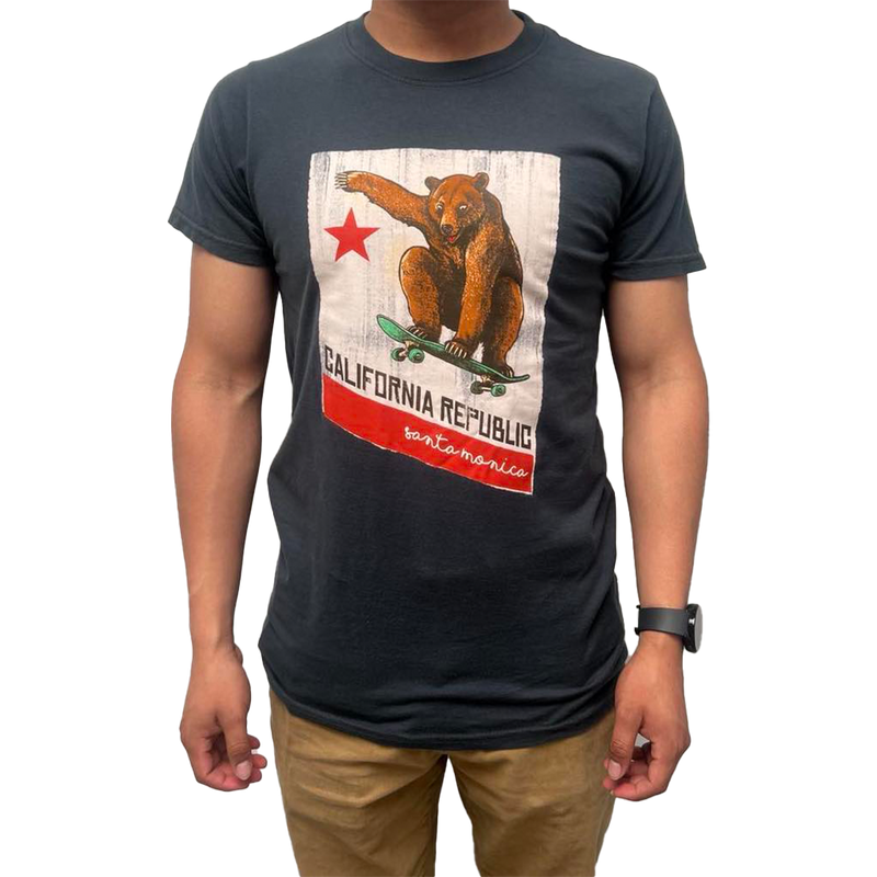 Santa Monica California Skater Bear Tee (Front)