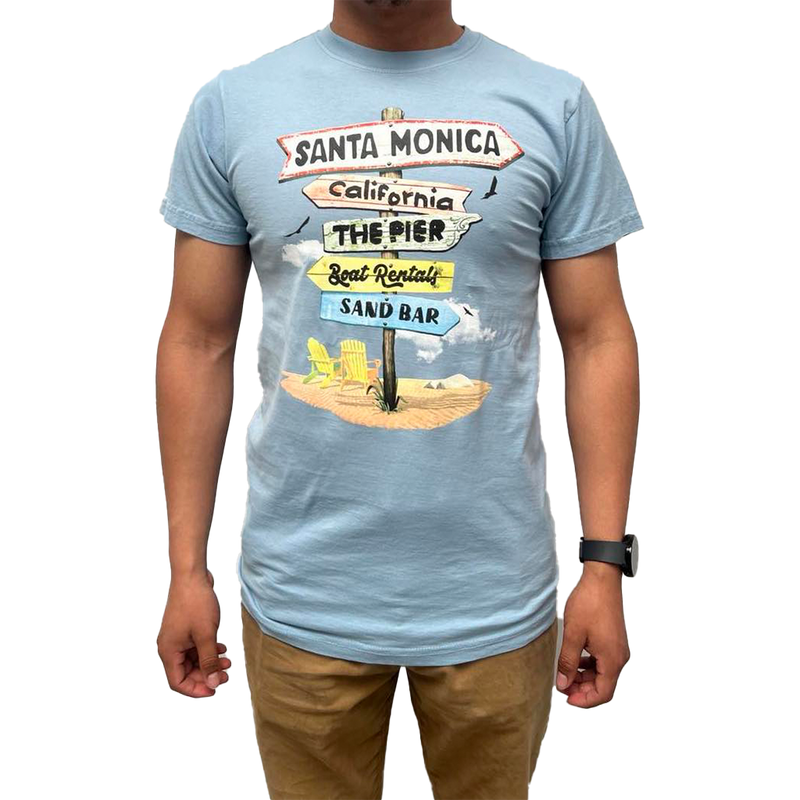 Santa Monica Classic Beach Signs Tee (Front)