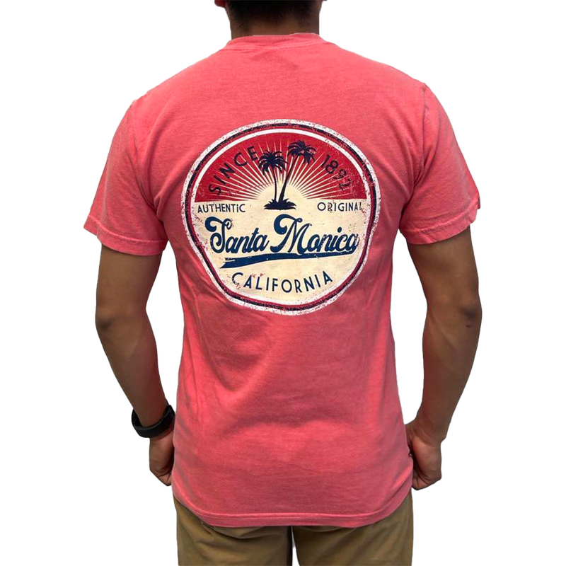 Santa Monica Oval Authentic Palms Since 1892 - Watermelon (Back)