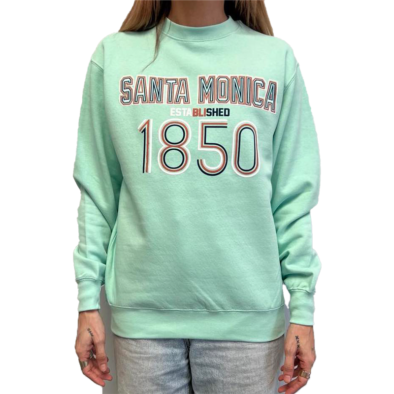 Santa Monica Established 1850 Crew Neck Sweater - Mint (Front)