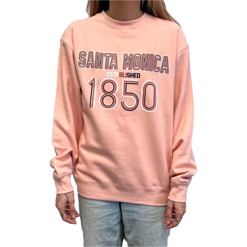 Santa Monica Established 1850 Crew Neck Sweater - Pink (Front)