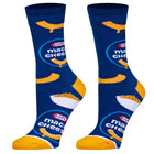 Kraft Mac & Cheese themed socks on a white background
