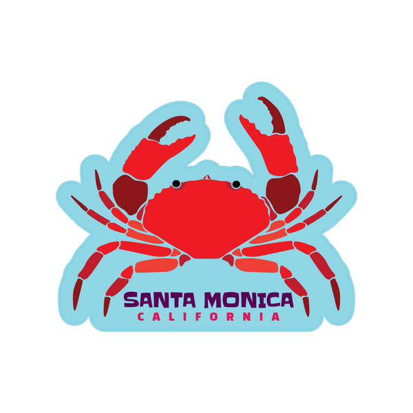 Sticker Pack Santa Monica California Classic Crab