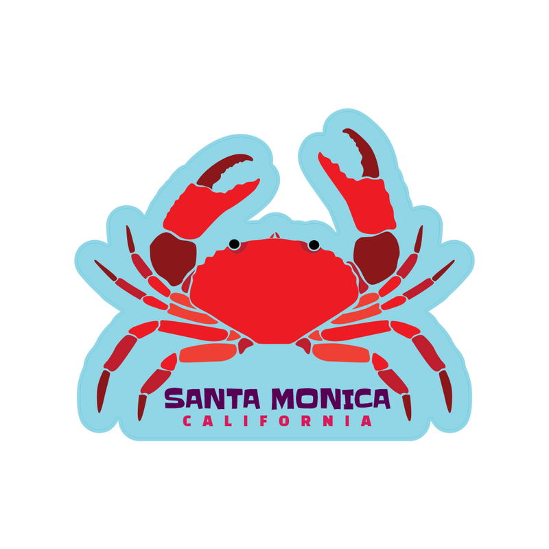 Sticker Pack Santa Monica California Classic Crab