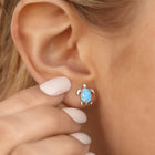 Pura Vida Blue Opal Sea Turtle Silver Stud Earring