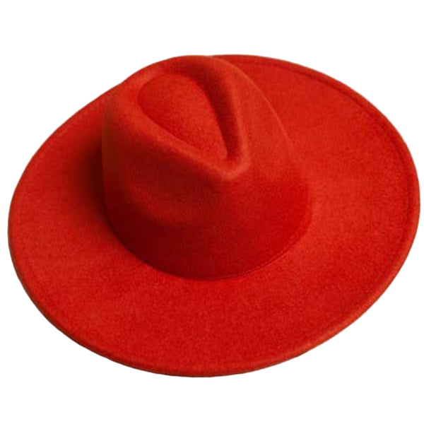 A Vintage Plain Fedora Hat - Red