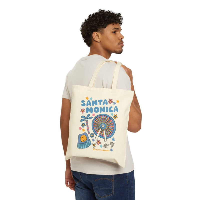 Model holding Santa Monica (Ferris Wheel) -  Tote Bag