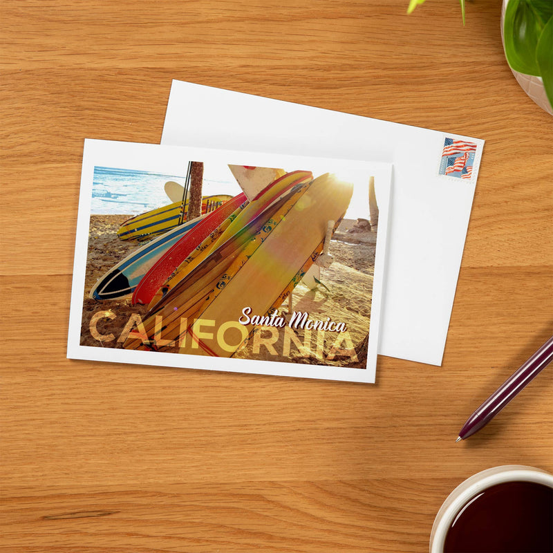 GREETING CARD Santa Monica, California, Surfboards