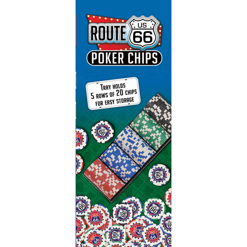 Back of Route 66 100 Piece Poker Chips Box