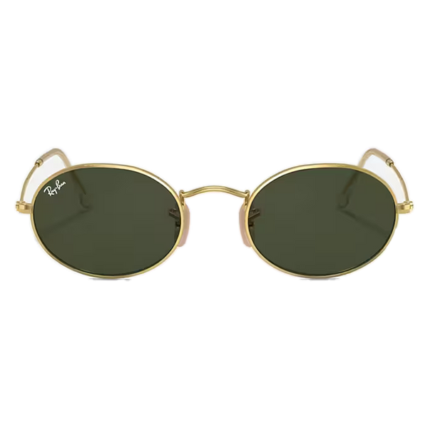 Ray-Ban Oval Green Lenses, Polished Gold Frame