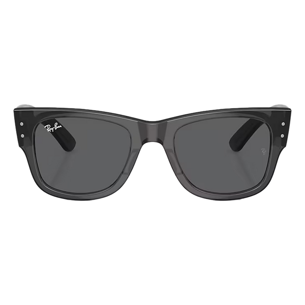 Ray-Ban Mega Wayfarer Dark Grey Lenses, Polished Transparent Black Frame