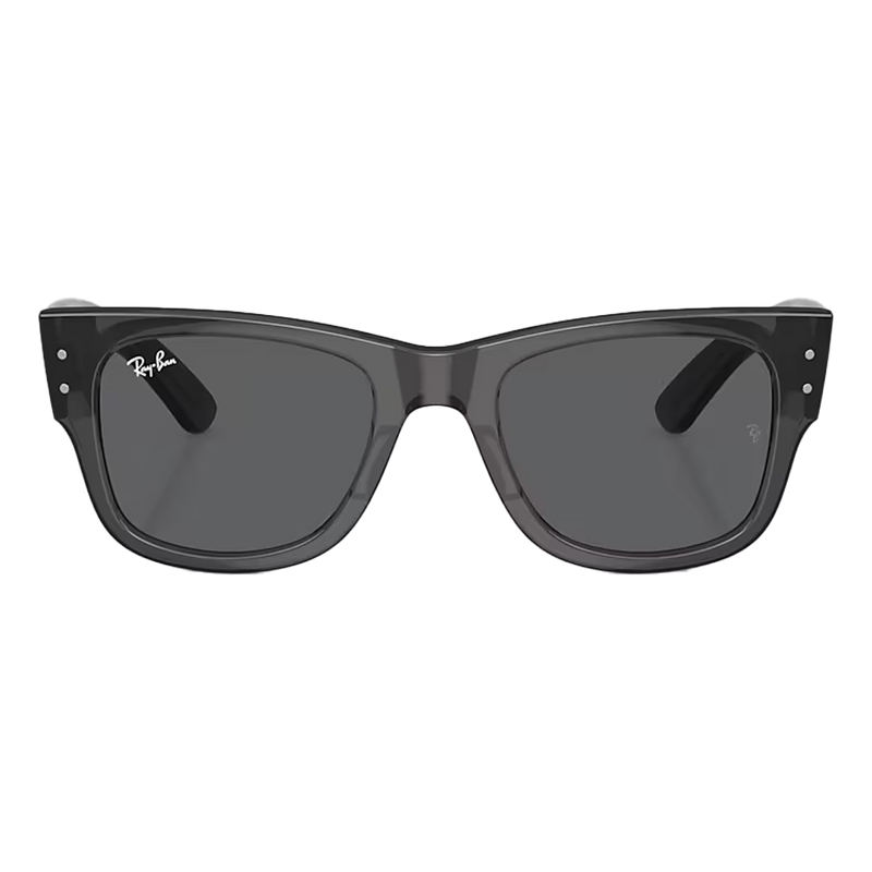 Ray-Ban Mega Wayfarer Dark Grey Lenses, Polished Transparent Black Frame