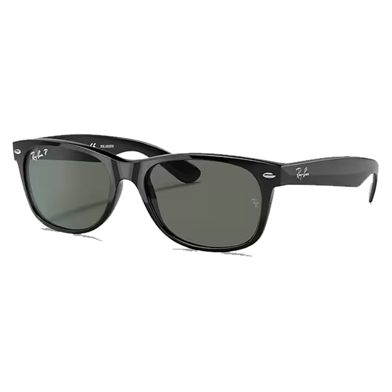 New Wayfarer Classic Polished Black, Green Lenses Side