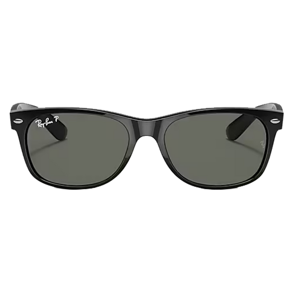 New Wayfarer Classic Polished Black, Green Lenses Front