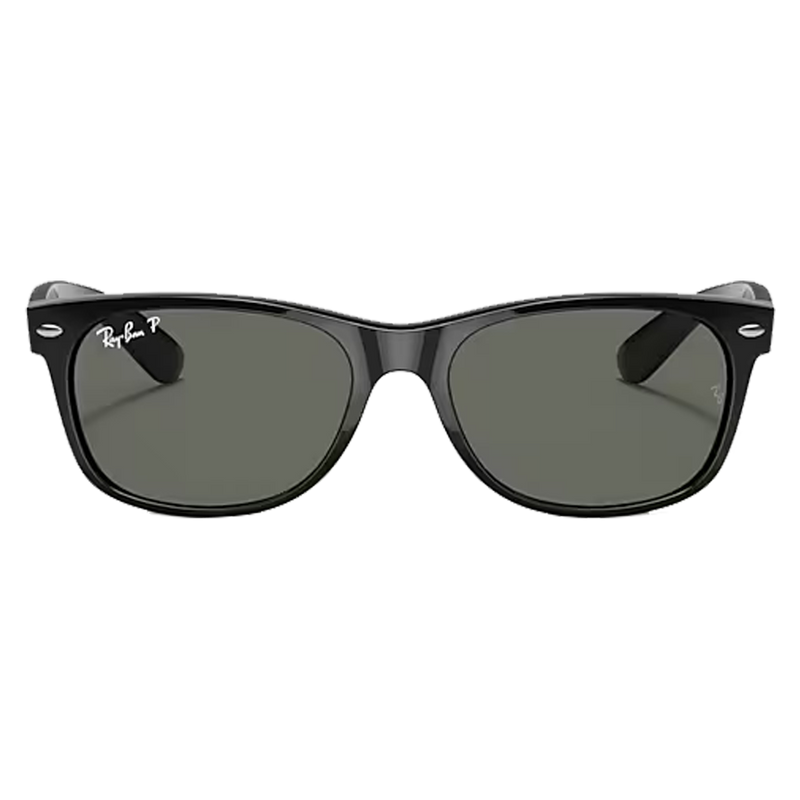 New Wayfarer Classic Polished Black, Green Lenses Front