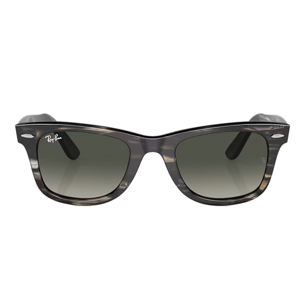 Ray-Ban Original Wayfarer Bio-Acetate Polished Striped Grey + Gradient Grey