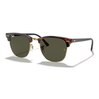 Clubmaster Classic Polished Tortoise On Gold, G-15 Green Lenses Side