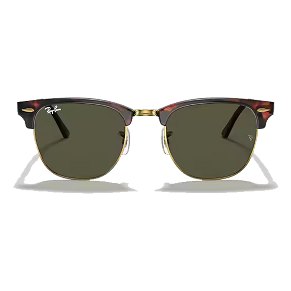 Clubmaster Classic Polished Tortoise On Gold, G-15 Green Lenses Front