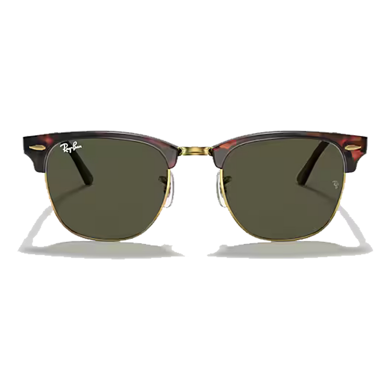 Clubmaster Classic Polished Tortoise On Gold, G-15 Green Lenses Front