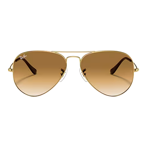 Aviator Gradient Polished Arista Gold,  Light Brown Lenses Front