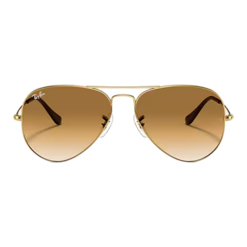 Aviator Gradient Polished Arista Gold,  Light Brown Lenses Front