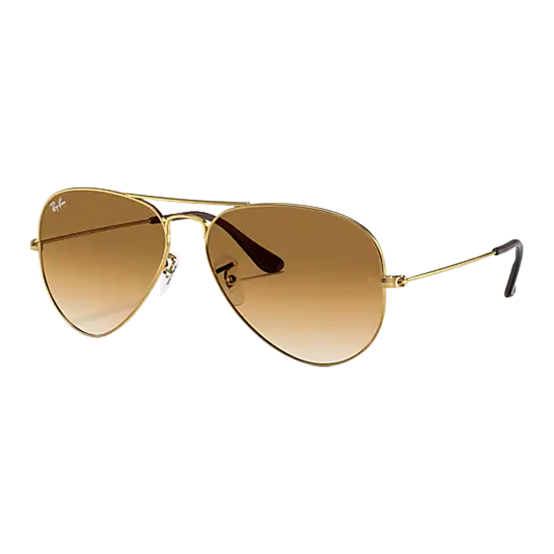 Aviator Gradient Polished Arista Gold,  Light Brown Lenses Side