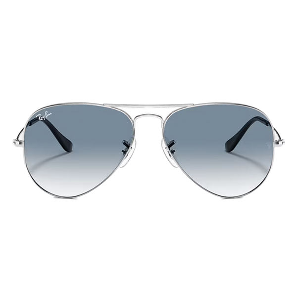 Ray-Ban Aviator Gradient Blue Lenses, Polished Silver Frame