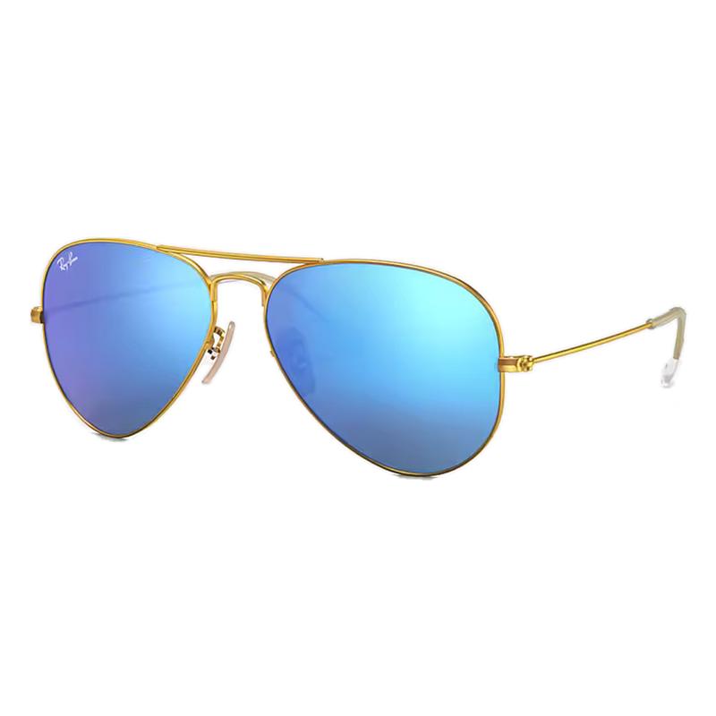 Aviator sunglasses gold frame blue lens sales