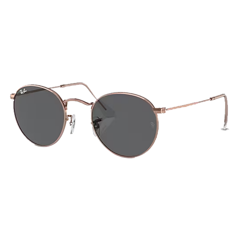 Round Metal Rose Gold, Dark Grey Lenses Back