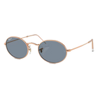 Ray-Ban Oval Blue Lenses, Polished Rose Gold Frame