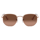 Ray-Ban Hexagonal Flat Lenses Brown, Polished Copper Frame