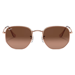 RayBan Hexagonal Flat Lenses (Polished Copper Frame/Brown Gradient lenses) HEXAGONAL FLAT LENSES Sunglasses in Copper and Brown  main image 3