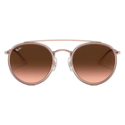 Ray-Ban Round Double Bridge Brown Lenses, Polished Copper Frame