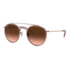 Ray-Ban Round Double Bridge Brown Lenses, Polished Copper Frame