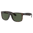 Justin Classic Matte Havana, Dark Green Lenses Side