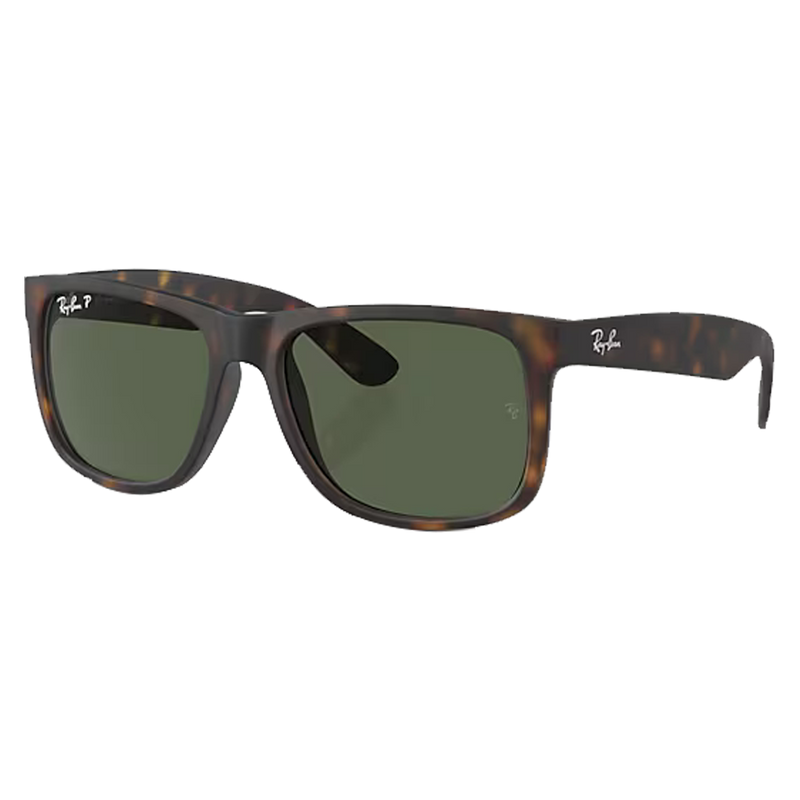 Justin Classic Matte Havana, Dark Green Lenses Side